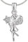 CLEVER SCHMUCK Mädchen Hakskette Anhänger kleine Fee 10 x 20 mm mit Zauberstab und 3 Zirkonia Kette Panzer 42 Sterling Silber 925 im Schmucketui