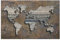 Bilderwelten Glasbild Wandbild Glas Kunstdruck Holz Rost Weltkarte 40 cm x 60 cm