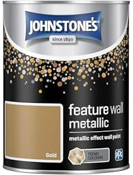 Johnstone's 423221 Feature Wall Metallics Paint, Gold, 1.25L