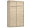 Kleiderschrank Schwebetürenschrank 2-türig Schrank mit zusätzlichen Stauraum (Schrankaufsatz) vielen Einlegeböden und Kleiderstange Gaderobe Schiebtüren BxHxT 150x245x61 - Lara 04 (Sonoma + Sonoma)