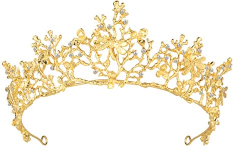 FRCOLOR Haarschmuck 1stk Goldene Krone Tiara Für Frauen Kronen Für Frauen K?nigskrone Kronenstirnband Für Frauen Prinzessinkrone Quinceanera Vintage K?niginkrone Jahrgang Blütenkopf Braut