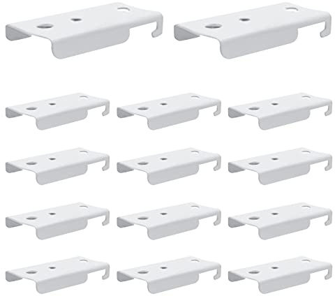 Soportes de montaje en techo para riel de cortina flexible, accesorios de instalación de riel de cortina, soporte de riel de cortina curvado blanco para montaje en techo, blanco, paquete de 14