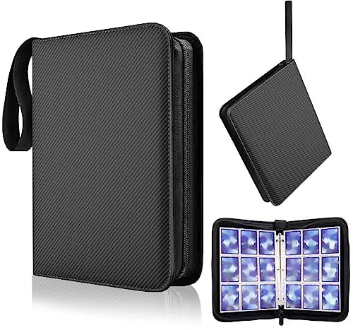 IVEOPPE Album per carte 900 tasche 50 pagine, carte da collezione, impermeabile, regali squisiti (900 tasche, nero)