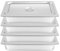 LENDISIY Juego de 4 cuencos para empanar de acero inoxidable, recipientes GN con tapa, recipientes rectangulares para gastronomía, para buffet