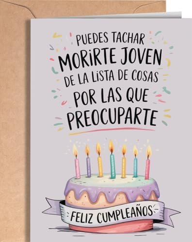 Tarjeta Felicitación de Cumpleaños para familiar o amigo - Tarjeta Feliz Cumpleaños Original - Tarjeta Regalo de Cumpleaños para madre, padre, hijo, hija, amiga, amigo - EU 239