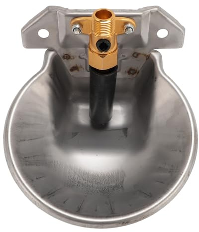 Stainless Steel Automatic Livestock Waterer, Automatic Animal Water Bowl with Valve Touch Switch for Dogs, Horse, Calf, Chicken, Goat, Livestock Horse Waterer Dispenser