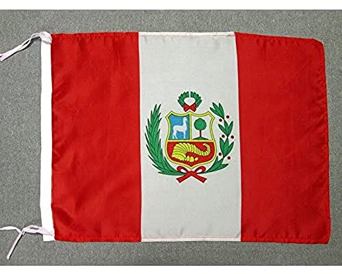 AZ FLAG Bandera de PERÚ 45x30cm - BANDERINA PERUANA 30 x 45 cm cordeles Poliester Ligero