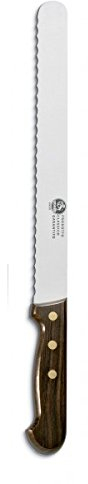 AUSONIA - 62323 Couteau à pain avec lame dentelée scie à pain couteau de pâtissier Couteaux à gâteau avec lame de 24 cm et manche en bois