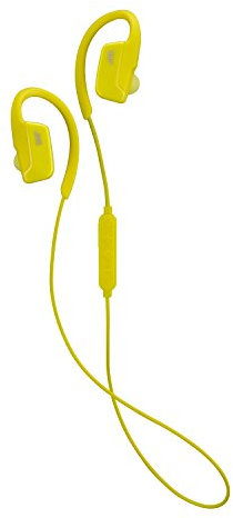 JVC AE Wireless Headphones Sports Bluetooth In-Ear Earphones with Secure Fit Over Ear Clip - Yellow