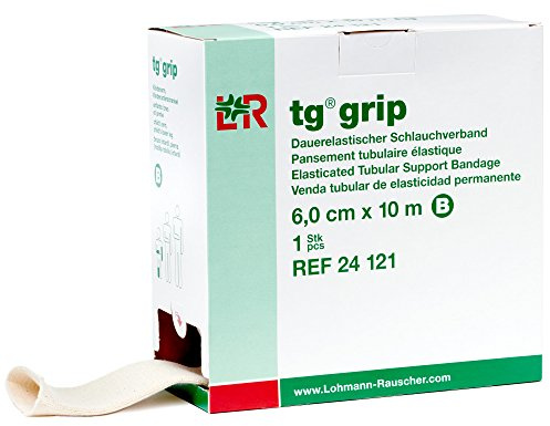 Lohmann & Rauscher Tg Grip, Size B, 6cm x 10m, Elasticated Tubular Compression Bandage for Light & Comfortable Support, Sleeve for Sprains, Strains, Soft Tissue Injuries, Skin Friendly Stockinette