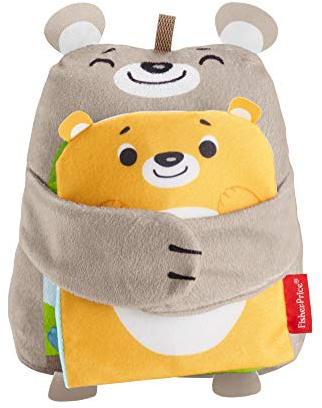 Fisher-Price GJD37 - Babys weiches Kuschelbuch, Plüschtier-Spielzeug und Spielbuch mit Spiegel, Beißhilfe und sensorischen Aktivitäten, Babyspielzeug ab 3 Monaten