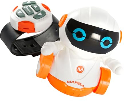 ODS Radiocom Mars 4 Spielzeug-Roboter, 10 cm, mit Infrarot-Steuerung und Handgelenk-Controller in Form Einer Uhr, Geschenkidee ab 5 Jahren