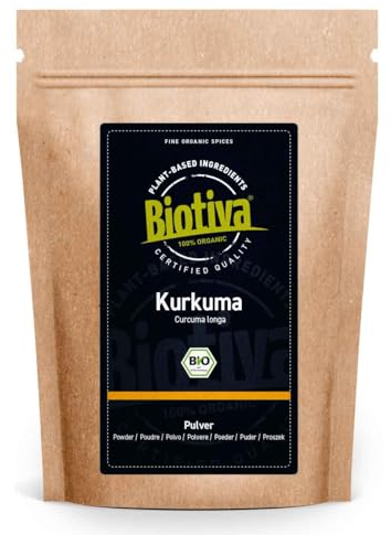 Curcuma In Polvere bio 2000g (2x1000g)- 3% Curcumin - 100% Puro e Naturale - Superfood - radice pura di curcuma preziosa - busta richiudibile - confezionato in Germania - Biotiva