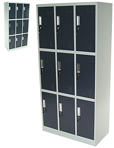 D&L Spind 9-Fächer Neunerspind Garderobenschrank Umkleidespind Metall Schrank 57023 AWZ
