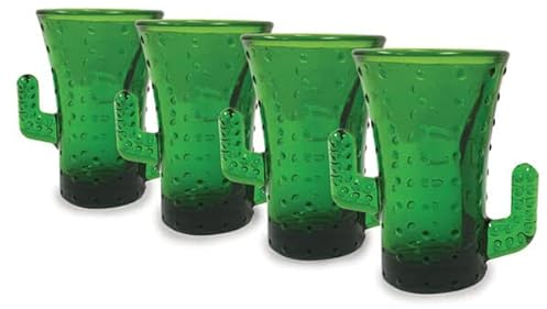 Bar Bespoke Lot de 4 verres à shot cactus