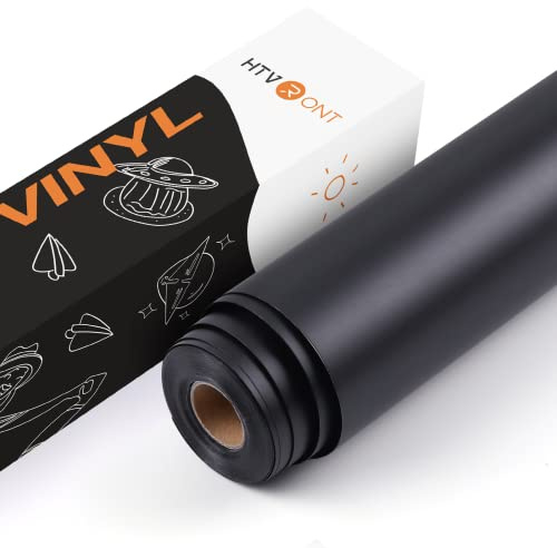 HTVRONT Adhesive Vinyl Roll - 12 x 25ft Permanent Black Adhesive Vinyl Rolls for Craft Projects,Signs,Scrapbooking (Matte Black)