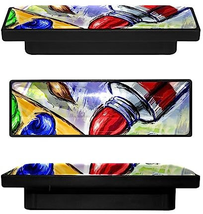 suojapuku Cabinet Handles Drawer Pulls 4 Pcs Cabinet Hardware,Paint red Blue Green Watercolor,Kitchen Cabinet Pulls Drawer Handles