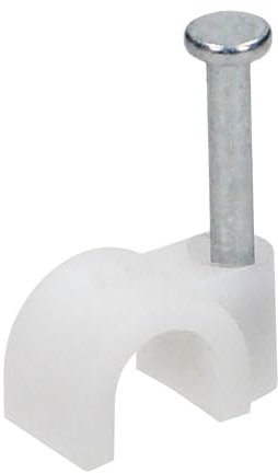 Miratic Attache Cable Ronde pour Fixer des Fils Support en Plastique 100 Pieces Crochet Blanc - Différents Diamètres au Choix (12 mm)