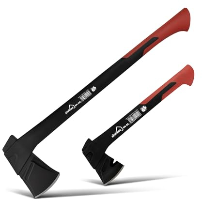 siwitec Axt Set 800 & 2500 Gramm Kopfgewicht, Spaltaxt für Holz, Spaltaxt, Beil, Camping & Survival Axt