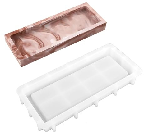 Stampo in silicone rettangolare con bordo - grande vassoio in resina per frutta - stampo per resina epossidica