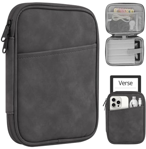 HoYiXi Housse Universel pour 7-8 Pouces for Fire HD 8/Fire HD 8 Plus Compatible iPad Mini (6th Gen) 8.3 2021, iPad Mini 5/4/3/2/1,Tab A8, 7-8 Android Tablet Sleeve Case -Gris