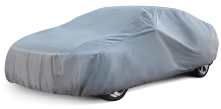 Season Guard Car Cover Dirtproof, Water-Resistant, Breathable, Snow Dustproof, Indoor and Limited Outdoor Car Covers Fits Sedans up to 200, Gray
