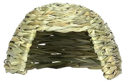 Grashaus Für Meerschweinchen Natürlich Getrocknetes Gras Heuhaus Klappbetten Handgewebte Strohhütte Faltbare Betthütte Verstecke Für Meerschweinchen Kaninchenhaus Stall Grashaus Für Meerschweinchen