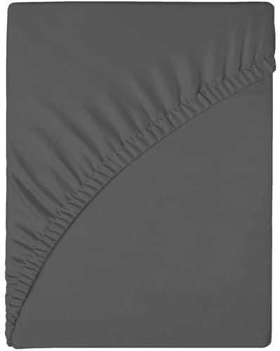 wyewye Spannbettlaken für 140 x 200 x 25 cm, Mikrofasergewebe, Schrumpfung und kein Verblassen, Dunkelgrau