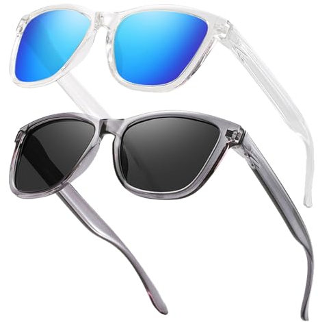 TYXHXTF 2 Pcs Gafas de Sol Hombre y Mujer, Polarizadas Ligeras Gafas Viaje de Conducción Pesca UV Protección