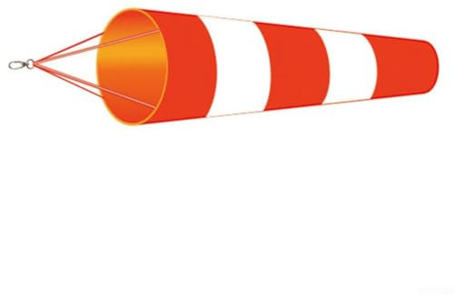 Manica a vento 150 cm per direzione del vento e misurazione della velocità, per attività all'aperto (rosso + bianco)