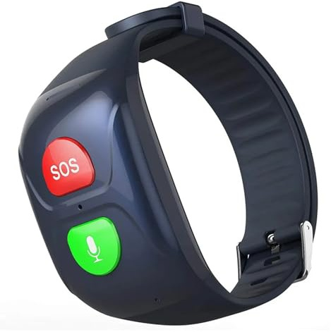 Pulsera Inteligente 4G for Personas Mayores, GPS + WiFi, posición, natación, frecuencia cardíaca, SOS, aplicación de monitoreo Remoto, Llamada(Black)