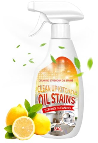 Sgrassatore Cucina Spray 240ml | Sgrassatore Cucina Profumo Fruttato Per Ante Mobili | Spray Pulitore Macchie Per Cappa Piano Cottura Utensili Lavello Forno Top