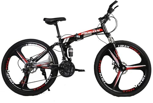 Vélo Pliant VTT Portable pour Adultes, VTT Tout Suspendu, pour Hommes et Femmes, Cadre léger en Acier à Haute teneur en Carbone