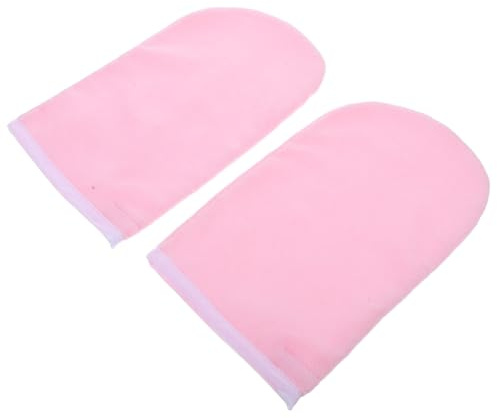 PAMINGONO Guantes de Paraffina Hidratantes para Manos Mujer Manoplas Spa Térmicas Cómodas y Ligeras para Baño de Cera Protección y Cálida Diseño Moderno Rosa con Borde