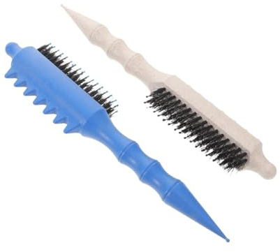 ADOCARN 2 cepillos para cabello rizado: cepillo para cardar cabello fino, peine de peluquería para mujeres, peine de cerdas para masajear las raíces del cuero cabelludo para mujeres.