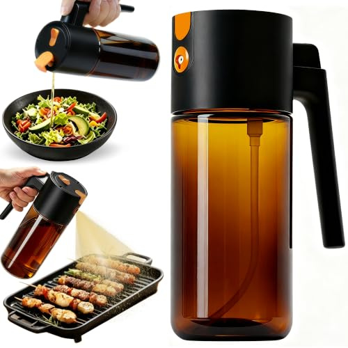 Keaixinyu 17 oz Light-Proof 2 in 1 Glass Olive Oil Sprayer for Cooking
