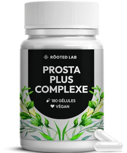 Rooted Lab Complejo Próstata | Extracto de Semillas de Calabaza, Palma Enana Americana, Raíz de Ortiga, Zinc y Selenio | 180 Cápsulas Veganas | 90 Días | Analizado en Laboratorio