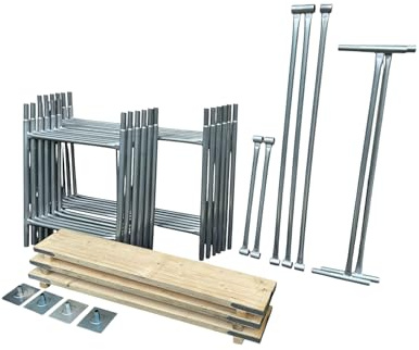 Toptower Classic Scaffolding Tower 6.3m (Working Height) 4' x 2'6 Base Size DIY Galvanised Scaffold Tower with Platform Boards