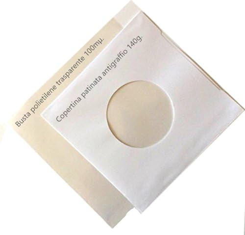 50 DOPPIE BUSTE PER DISCHI 45 Giri - 50 COPERTINE + 50 BUSTE ESTERNE TRASPARENTE
