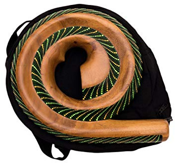 Didgeridoo strumento a forma rotonda materiali naturali borsa da viaggio a spirale Australia (D1)