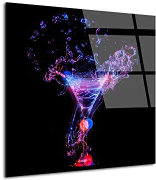 Tableau verre acrylique design, tableau cuisine, décoration murale, photo sur plexi, Cadre verre acrylique déco Beauty cocktail, 30x30 cm
