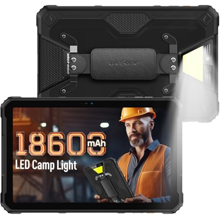 Ulefone Armor Pad 2 Rugged Tablet 4G, 18600mAh(33W), 11-inch 2K Display, IP68/69K, MTK Helio G99 16GB + 256GB Android 13, Dual Speakers, uSmart Expansion Connector, 48MP + 16MP, WiFi 6/GPS/NFC - Black