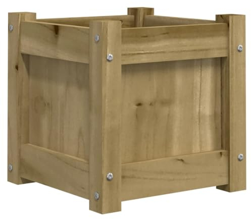 vidaXL Jardinière, Lit Surélevé, Bac à Fleurs, Pot de Plantes, Boîte à Fleurs Jardin Patio Terrasse Balcon, Marron Bois de Pin Imprégné