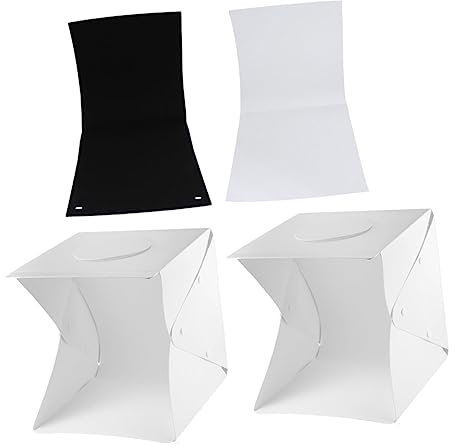 Hoement 1set Fotografico Portatile Softbox Led e Fondali Colorati Per Foto Professionali Kit Per Fotografia Di Piccoli Oggetti Come Gioielli e Elettronica