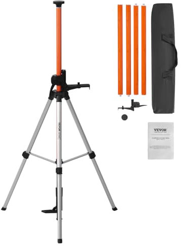 VEVOR Laser-Wasserwaagen-Stativ, 1/4-20 & 5/8-11 Gewindehalterung, 40,94-133,85 Zoll Höhenverstellung mit Wasserwaage und robustem Ständer, ausziehbares, leichtes Aluminium-Stativ für Laserscanner
