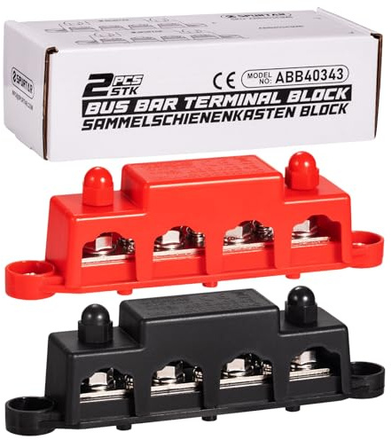 Spurtar Bloque de Distribución de Barra Colectora con 4x M10 y 3x M4 Bornes