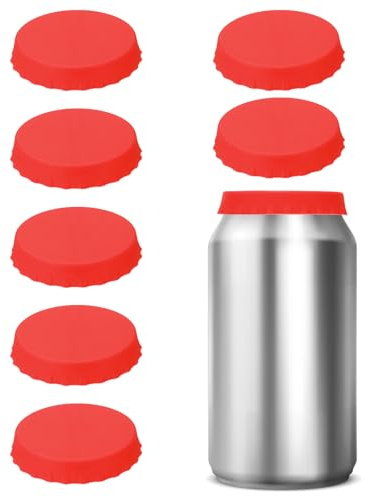 PATIKIL Silikon läskburklock, 8-pack återanvändbara läskburkar skydd stoppskydd för öldryck juice dryck, passar standardburkar, röd