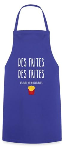 Spreadshirt Cadeau Pour Fan des Frites Ou Fast Food - Humour Patate Fries Tablier Cuisine, taille unique, bleu royal