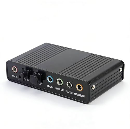 SENECESLI USB 2.0 External Sound Card, 6 Channel 5.1 Surround Adapter, Digital Optical SPDIF Audio Output Adapter for Laptops, Desktop Computers and Machine with USB Port