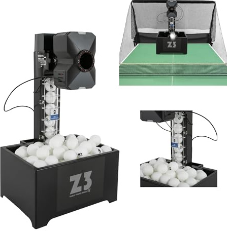 CUMELLIIR Automatische Tischtennis Ballmaschinem, Ping Pong Ball Maschine Mit Netz, Tischtennis Roboter Für Training übung, Mehrere Serviermodi, 100 Bälle Kapazität, 4-40m/s